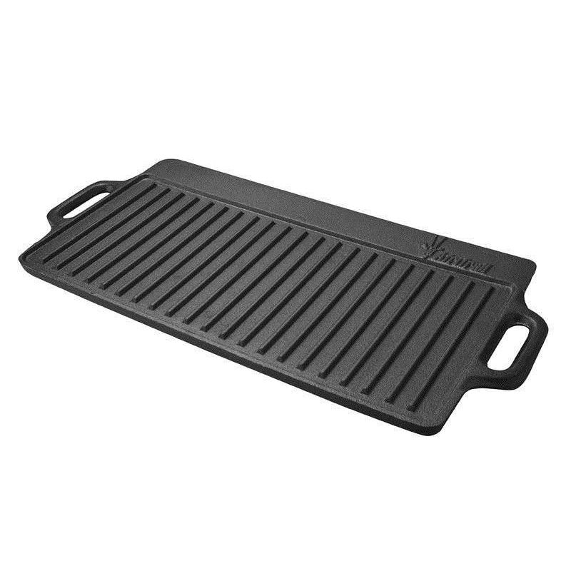 Afritrail Dual BBQ/Griddle Pan Cast Iron Cookware Camp and Climb